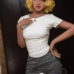 Small Breast Short Blond Curls Adult Doll 3