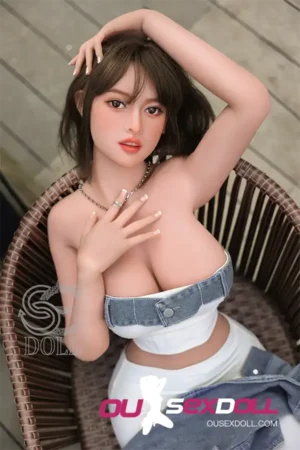 F Cup Asian Full Bust Red Lips Realistic Sex Doll 7