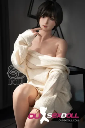 C Cup Cute White Sweater Lifelike Sex Doll 11