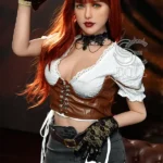E Cup Red Hair Big Boobs Curvy Realistic Sex Doll 4