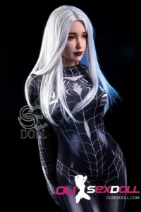 E Cup White Hair Busty Curvy Realistic Sex Doll 8