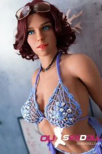 E Cup Curly Hair Athletic Realistic Sex Doll 7