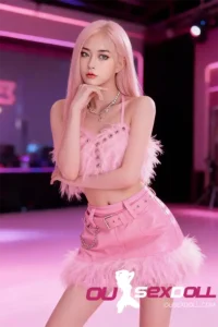 C Cup Realistic Pink Hair Adult Sex Doll 6