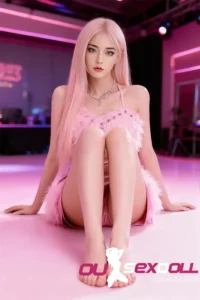 C Cup Realistic Pink Hair Adult Sex Doll 7