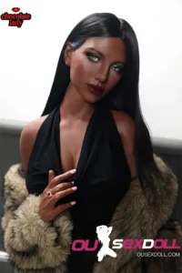 Black Hair Luxury Fur Coat Fashion Sexy Doll 1
