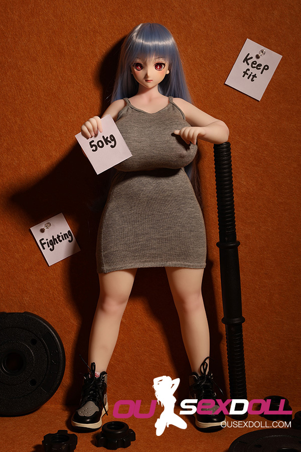 Blue Hair Curvy Cute Anime Petite Sex Doll 4