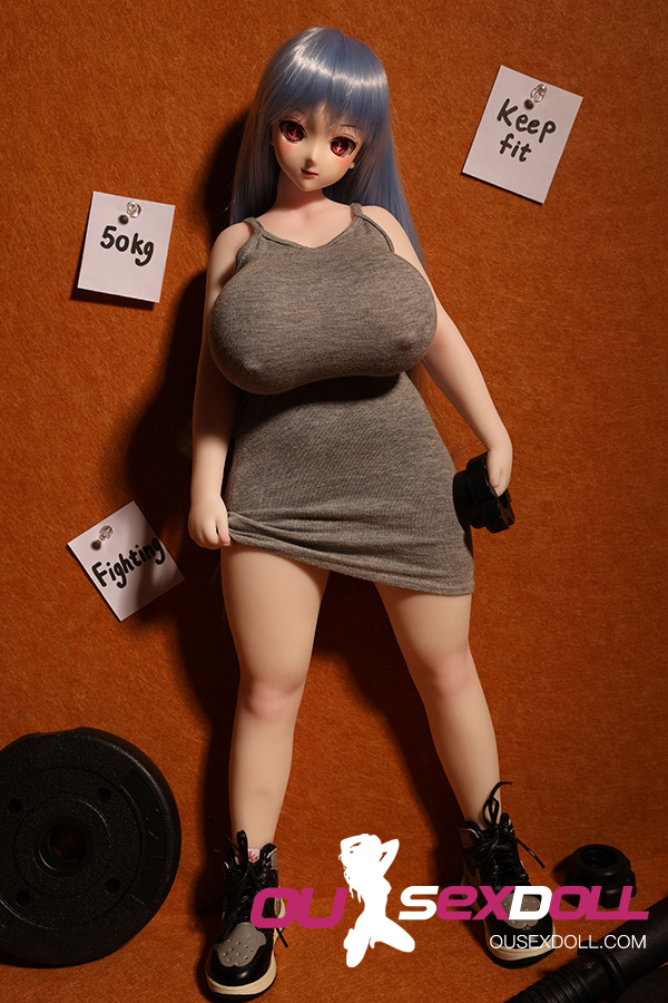 Blue Hair Curvy Cute Anime Petite Sex Doll 7