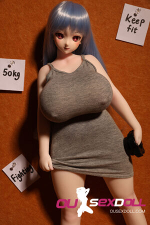 Blue Hair Curvy Cute Anime Petite Sex Doll 8