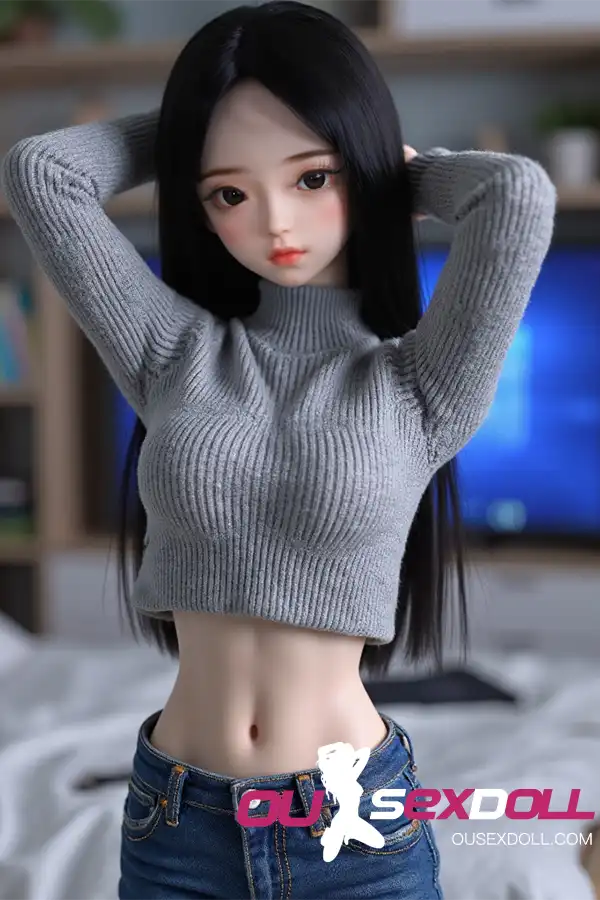 Beauty Black Hair Asian Slim Lovely Sex Doll 5