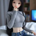 Beauty Black Hair Asian Slim Lovely Sex Doll 8