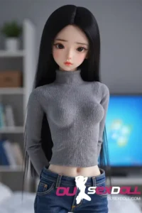 Beauty Black Hair Asian Slim Lovely Sex Doll 9