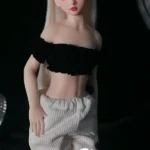 Păpușă sexuală realistă, subțire, drăguță, cu păr argintiu, 3
