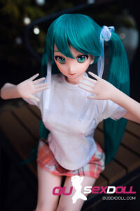 Green Hair Cute Anime Petite Sex Doll 7