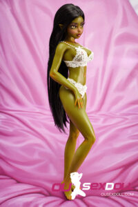 Green Skin White Lace Bikini Mini Real Sex Doll 9