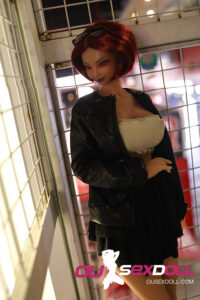 Purple Short Hair Street Style Petite Sex Doll 13