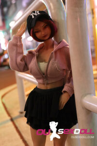 Purple Short Hair Street Style Petite Sex Doll 4