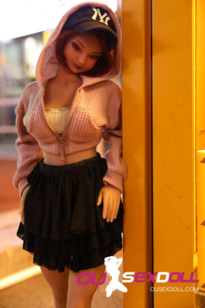 Purple Short Hair Street Style Petite Sex Doll 7