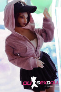 Purple Short Hair Street Style Petite Sex Doll 8
