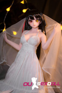 Sweet White Dress Anime Mini Real Sex Doll 10
