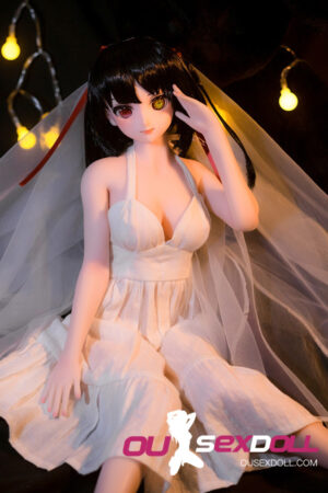 Sweet White Dress Anime Mini Real Sex Doll 2