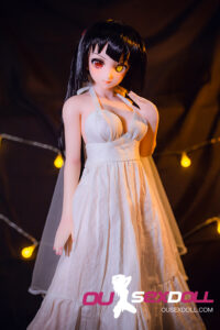 Sweet White Dress Anime Mini Real Sex Doll 5