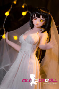 Sweet White Dress Anime Mini Real Sex Doll 9