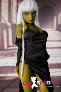 White Hair Olive Skin Mini Realistic Sex Doll 5
