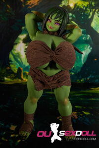 Green Skin Big Bust Fantasy Mini Sex Doll 10