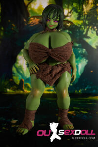 Green Skin Big Bust Fantasy Mini Sex Doll 5