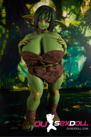Green Skin Big Bust Fantasy Mini Sex Doll 7